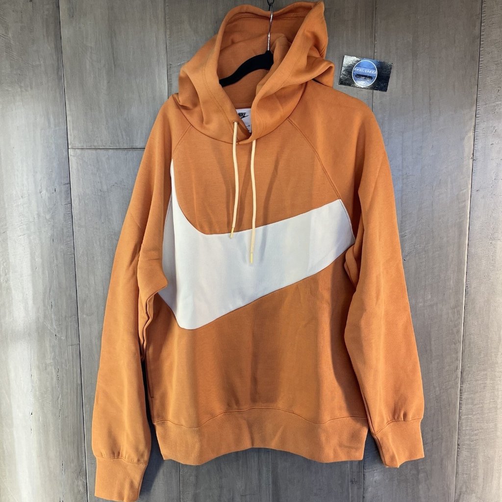 Nike Sportswear Tech Fleece Swoosh Pullover Hoodie Orange Mens Medium Dd8222-808